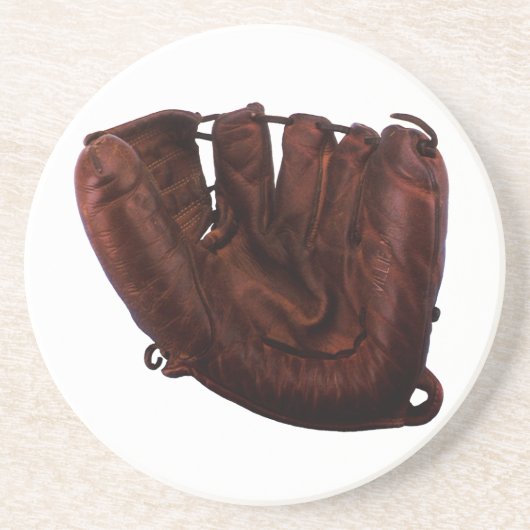 Vintager Sport, antiker Lederhandschuh, Baseballha Untersetzer (Vorne)