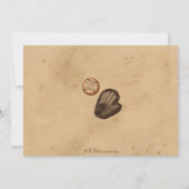 Vintager Sport-Karten-Geburtstag laden - Baseball Einladung (Rückseite)