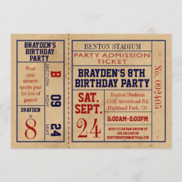 Vintager Sport-Karten-Geburtstag laden - Baseball Einladung