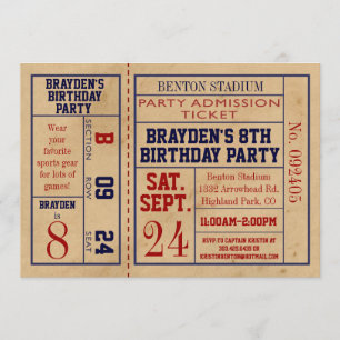 Vintager Sport-Karten-Geburtstag laden - Baseball Einladung