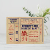 Vintager Sport-Karten-Geburtstag laden - Einladung (Stehend Vorderseite)