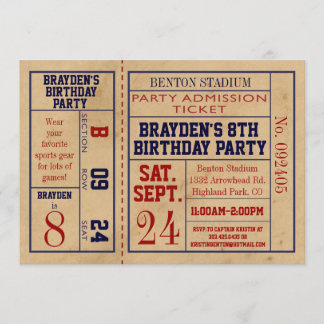 Vintager Sport-Karten-Geburtstag laden - Hockey Einladung