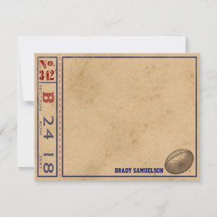 Vintager Sport-personalisierte Mitteilungskarten -