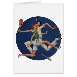 Vintager Sport, Tennis-Spieler-Abbruch mit
