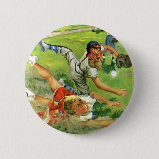 Vintager Sportbaseball, Kinderteams Button (Vorderseite)
