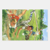 Vintager Sportbaseball, Kinderteams Geschenkpapier Set (Vorderseite)