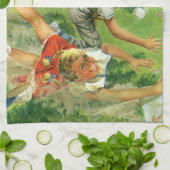 Vintager Sportbaseball, Kinderteams Geschirrtuch (Gefaltet)