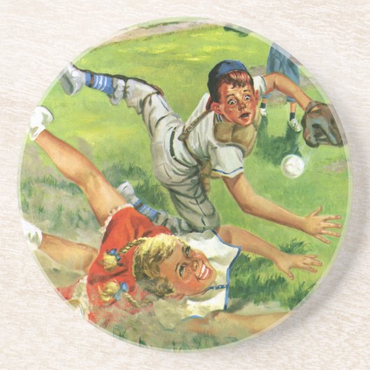 Vintager Sportbaseball, Kinderteams Getränkeuntersetzer (Vorne)