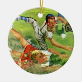 Vintager Sportbaseball, Kinderteams Keramik Ornament (Vorne)