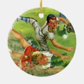 Vintager Sportbaseball, Kinderteams Keramik Ornament (Hinten)