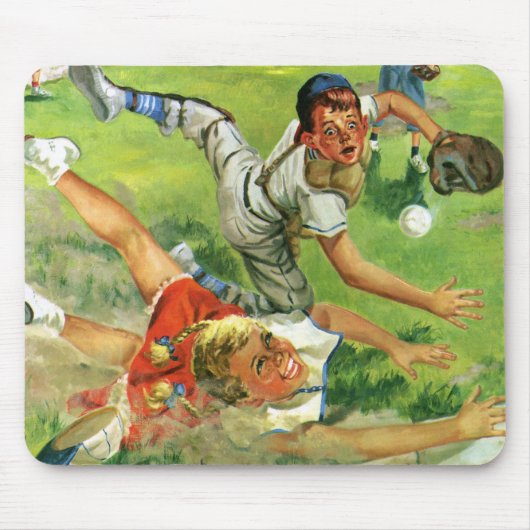 Vintager Sportbaseball, Kinderteams Mousepad (Vorne)