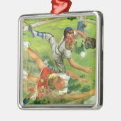 Vintager Sportbaseball, Kinderteams Ornament Aus Metall (Links)