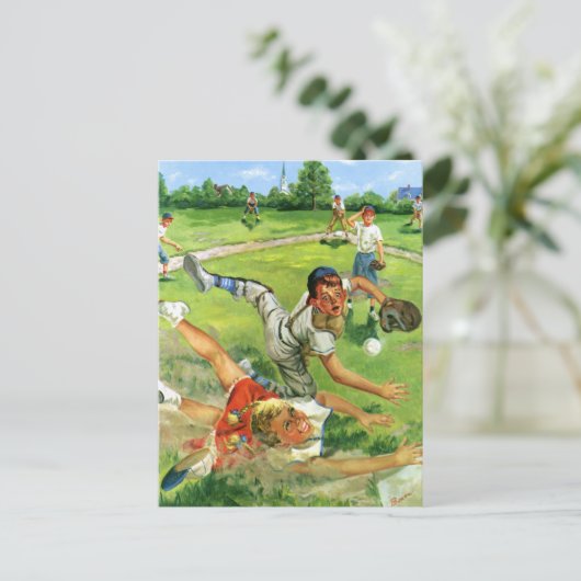 Vintager Sportbaseball, Kinderteams Postkarte (Stehend Vorderseite)