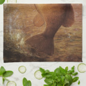 Vintager Sportfisch, Largemouth Brown Bass Fish Handtuch (Gefaltet)