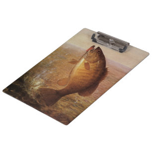 Vintager Sportfisch, Largemouth Brown Bass Fish Klemmbrett