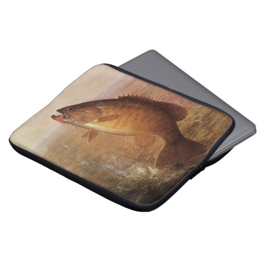 Vintager Sportfisch, Largemouth Brown Bass Fish Laptopschutzhülle (Vorne Oben)