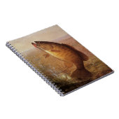 Vintager Sportfisch, Largemouth Brown Bass Fish Notizblock (Rechte Seite)