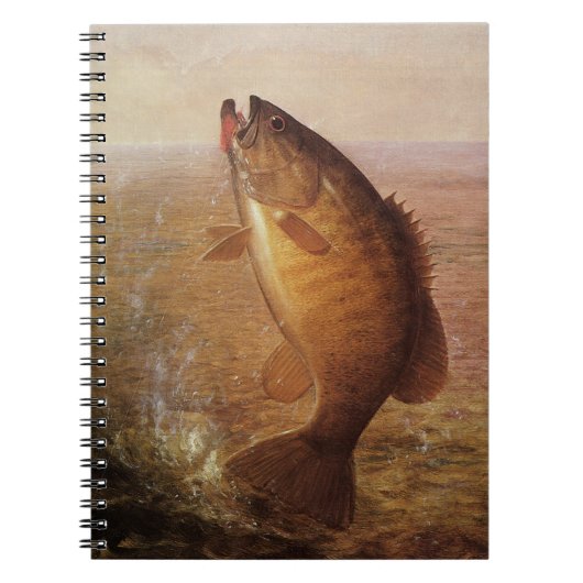 Vintager Sportfisch, Largemouth Brown Bass Fish Notizblock (Vorderseite)