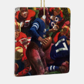 Vintager Sportfußballspieler Quarterback Keramikornament (Rechts)