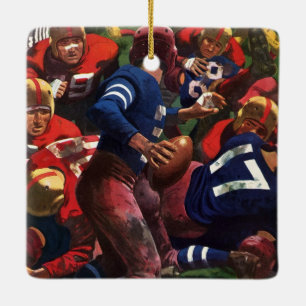 Vintager Sportfußballspieler Quarterback Keramikornament