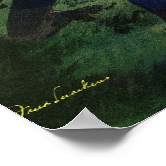 Vintager Sportfußballspieler Quarterback Poster (Ecke)