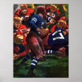 Vintager Sportfußballspieler Quarterback Poster (Vorne)
