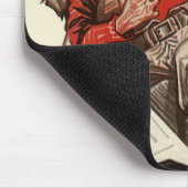 Vintager Sportfußballspieler und Bulldog-Maskottch Mousepad (Ecke)