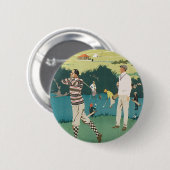 Vintager Sportgolf in Schottland, Golfer Golfspiel Button (Vorne & Hinten)