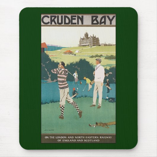 Vintager Sportgolf in Schottland, Golfer Golfspiel Mousepad (Vorne)