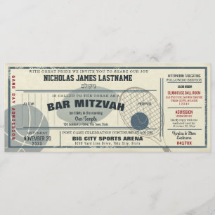 Vintager Sportpass Bar Mitzvah Einladung