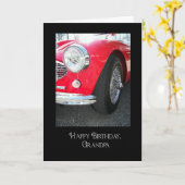 Vintager Sportwagen für Großvater Karte (Gelbe Blume)