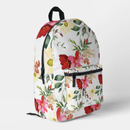 Vintager Springtime Watercolor Floral Rucksack