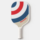 Vintager Squadron-Kreis Streifen mit Namen Pickleball Schläger (Rückseite)