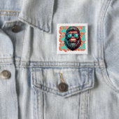 Vintager Squatch Retro Style Comic Pop Art Button (Beispiel)