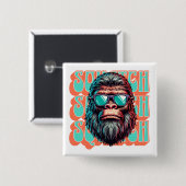 Vintager Squatch Retro Style Comic Pop Art Button (Vorne & Hinten)