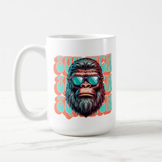 Vintager Squatch Retro Style Comic Pop Art Kaffeetasse (Links)