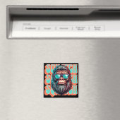 Vintager Squatch Retro Style Comic Pop Art Magnet (In Situ (Geschirrspüler))