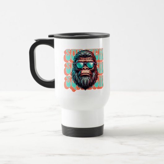 Vintager Squatch Retro Style Comic Pop Art Reisebecher (Links)