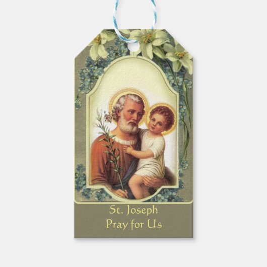 Vintager St. Joseph Festtag März 19 Prayer Tags Geschenkanhänger (Vorderseite)