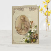 Vintager St. Joseph mit dem Baby Jesus Karte (Gelbe Blume)