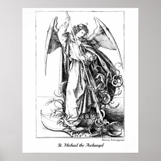 Vintager St. Michael der Erzengel Erwachsene Farbg Poster (Vorne)