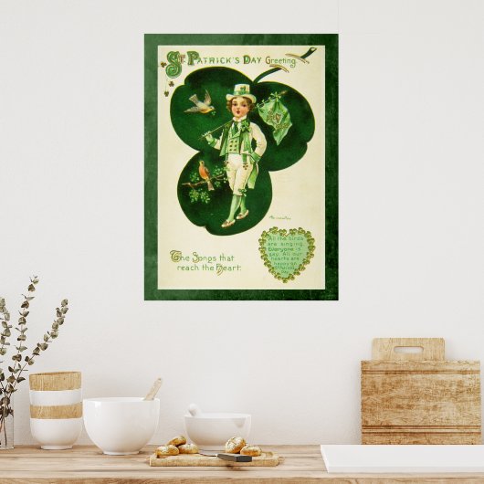 Vintager St. Patrick-Gruß Poster (Küche)