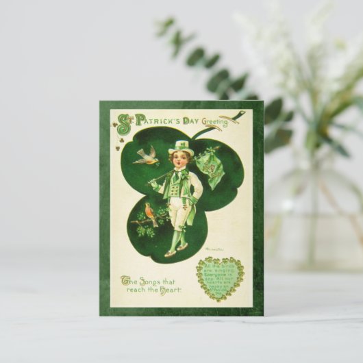 Vintager St. Patrick-Gruß Postkarte (Stehend Vorderseite)