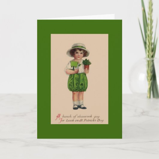 Vintager St Patrick Tagesgruß Karte (Vorderseite)
