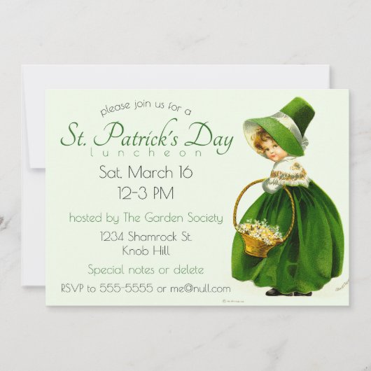Vintager St. Patrick's Day Einladung (Vorderseite)