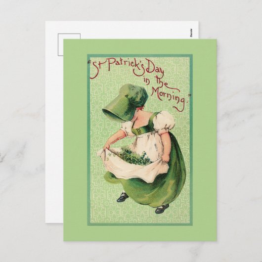 Vintager St. Patrick's Day Feiertagspostkarte (Vorne/Hinten)
