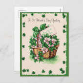 Vintager St. Patrick's Day Feiertagspostkarte (Vorne/Hinten)