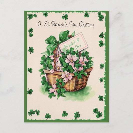 Vintager St. Patrick's Day Feiertagspostkarte (Vorderseite)