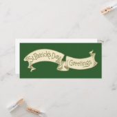 Vintager St. Patrick's Day Gruß Golden Banner Karte (Vorderseite/Rückseite Beispiel)