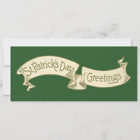 Vintager St. Patrick's Day Gruß Golden Banner Karte (Vorderseite)